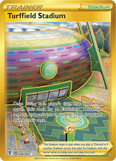 Sword & Shield Evolving Skies - 234/203 Turffield Stadium Secret Rare