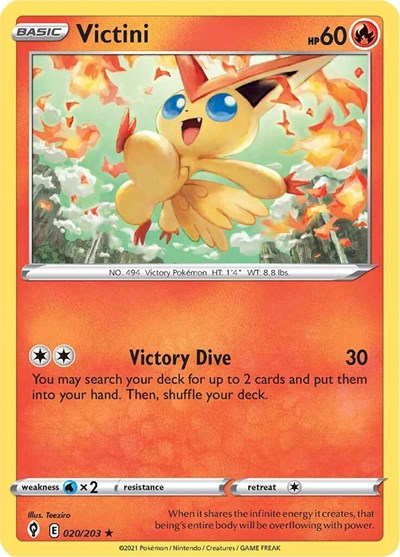 Sword & Shield Evolving Skies - 020/203 Victini Holo Rare