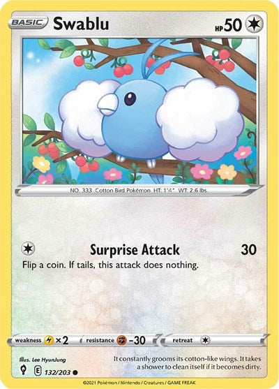 Sword & Shield Evolving Skies - 132/203 Swablu Common