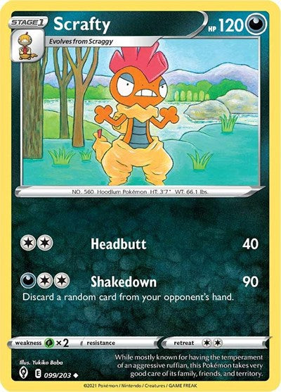 Sword & Shield Evolving Skies - 099/203 Scrafty Uncommon