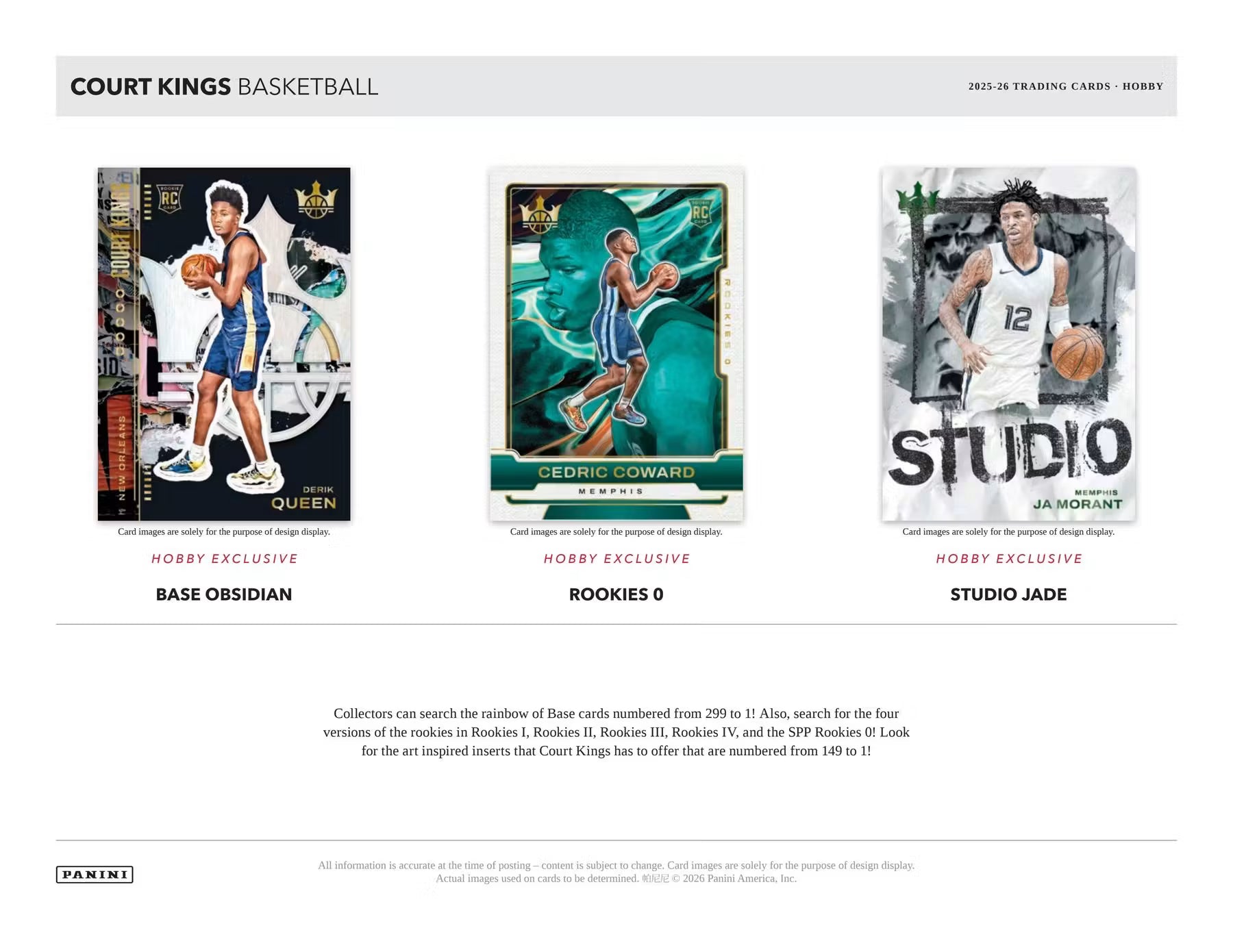 2025-26 Panini NBA Court Kings Basketball Hobby Box