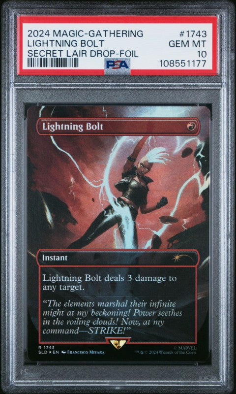 2024 Magic The Gathering Secret Lair Drop #1743 Lightning Bolt Secret Lair Drop-Foil PSA 10