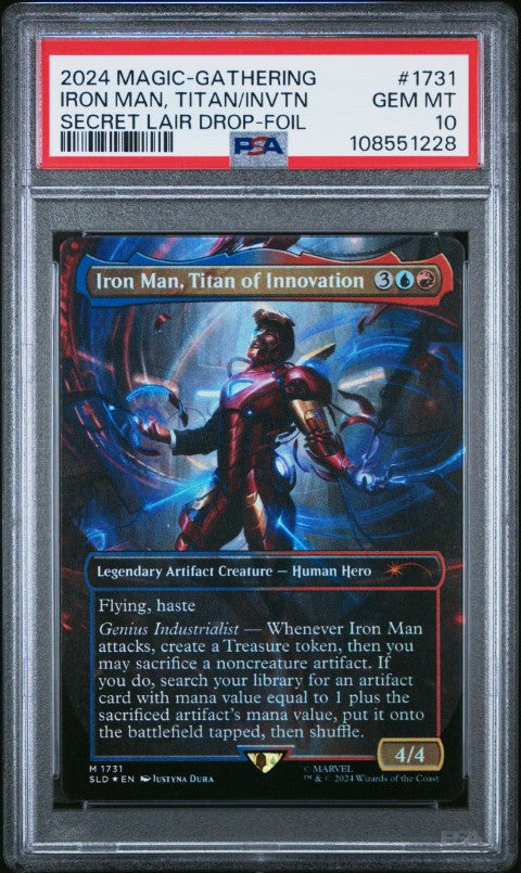 2024 Magic The Gathering Secret Lair Drop #1731 Iron Man, Titan/Invtn Secret Lair Drop-Foil PSA 10