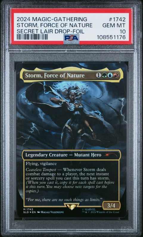 2024 Magic The Gathering Secret Lair Drop #1742 Storm, Force Of Nature Secret Lair Drop-Foil PSA 10