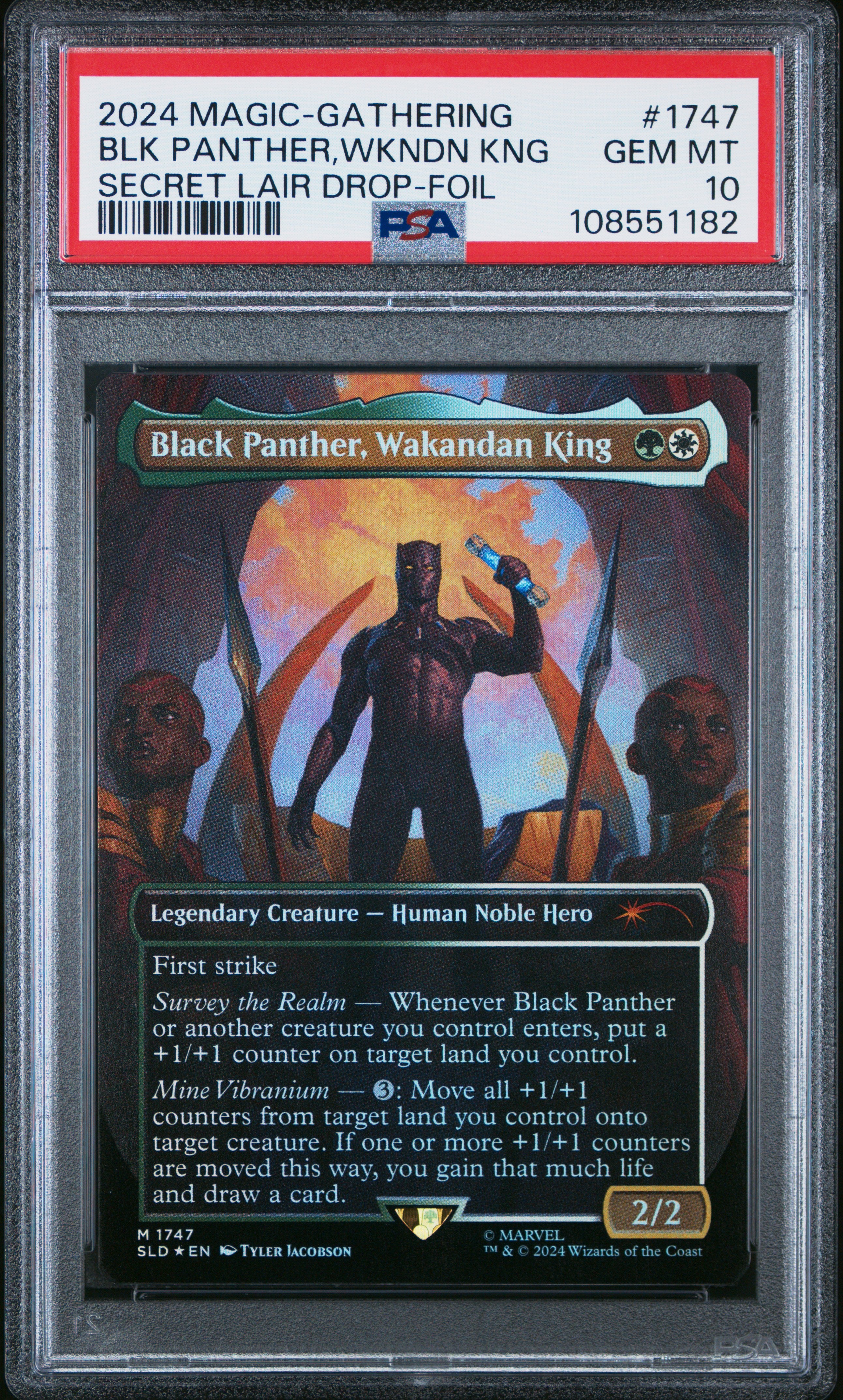 2024 Magic The Gathering Secret Lair Drop #1747 Black Panther,Wkndn Kng Secret Lair Drop-Foil PSA 10