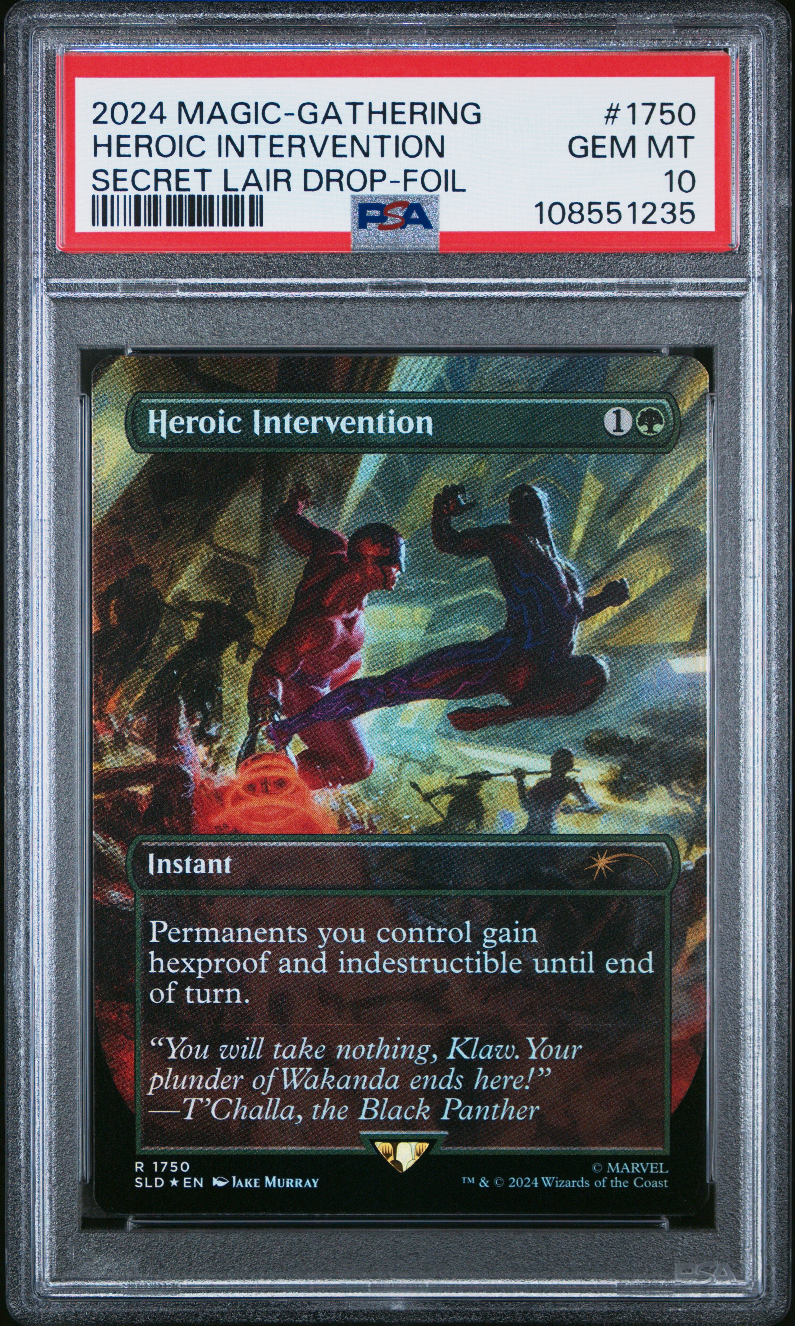 2024 Magic The Gathering Secret Lair Drop #1750 Heroic Intervention Secret Lair Drop-Foil PSA 10