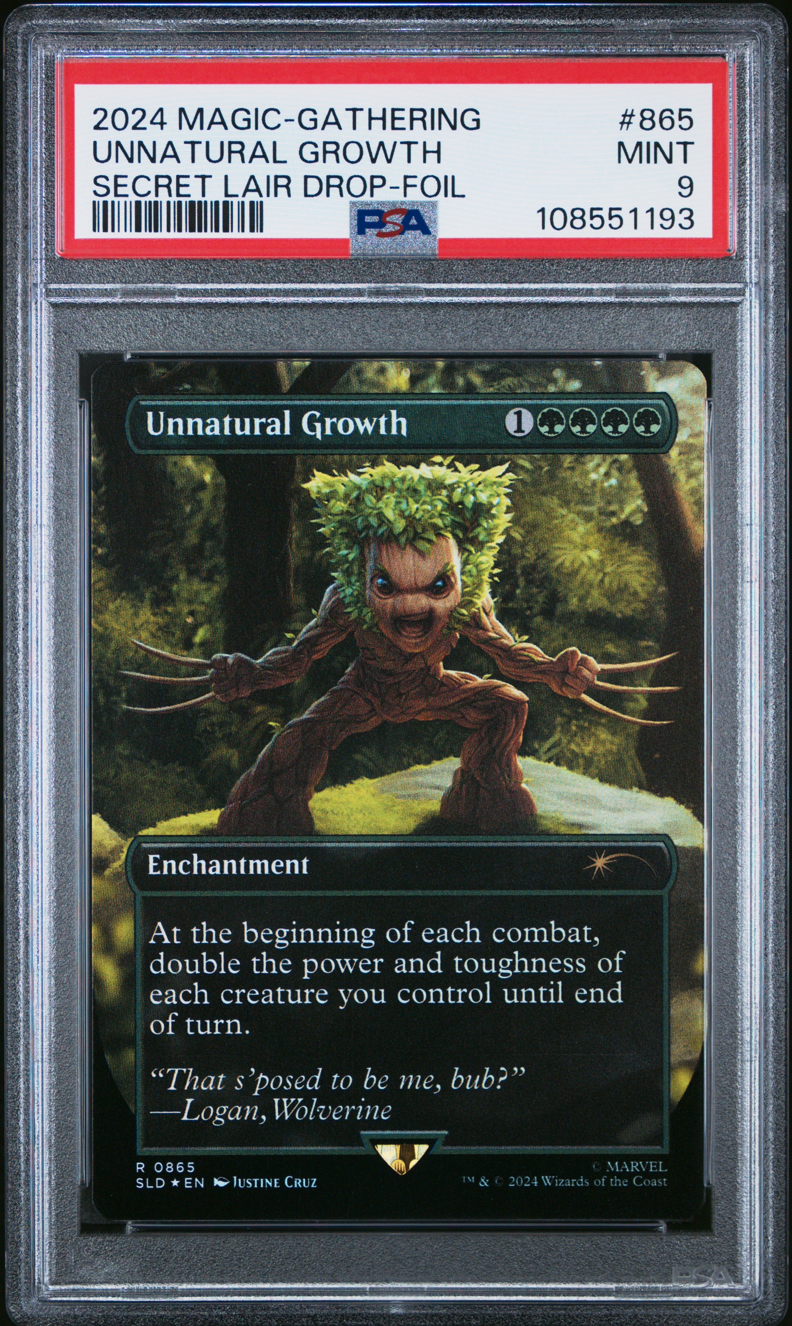 2024 Magic The Gathering Secret Lair Drop #865 Unnatural Growth Secret Lair Drop-Foil PSA 9