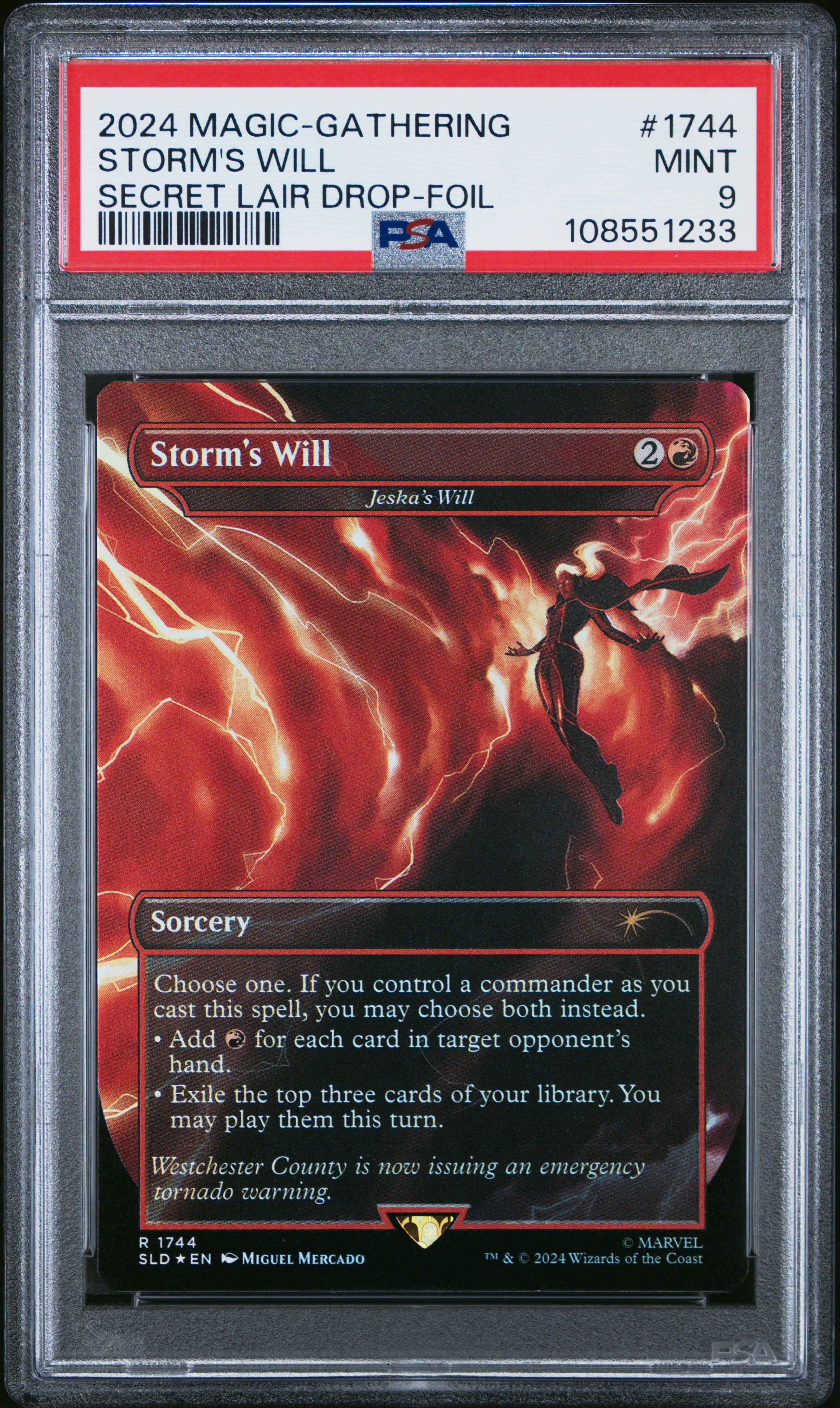 2024 Magic The Gathering Secret Lair Drop #1744 Storm's Will Secret Lair Drop-Foil PSA 9