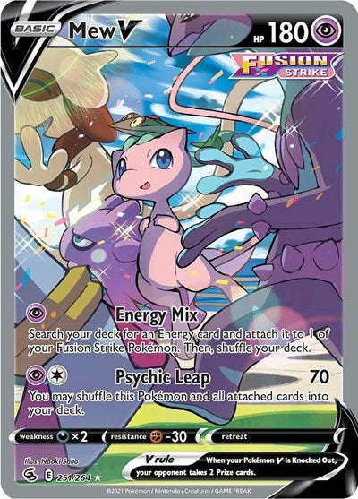 Sword & Shield Fusion Strike - 251/264 Mew V (Alternate Full Art) Ultra Rare