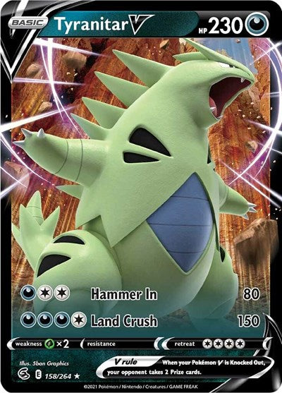 Sword & Shield Fusion Strike - 158/264 Tyranitar V Ultra Rare