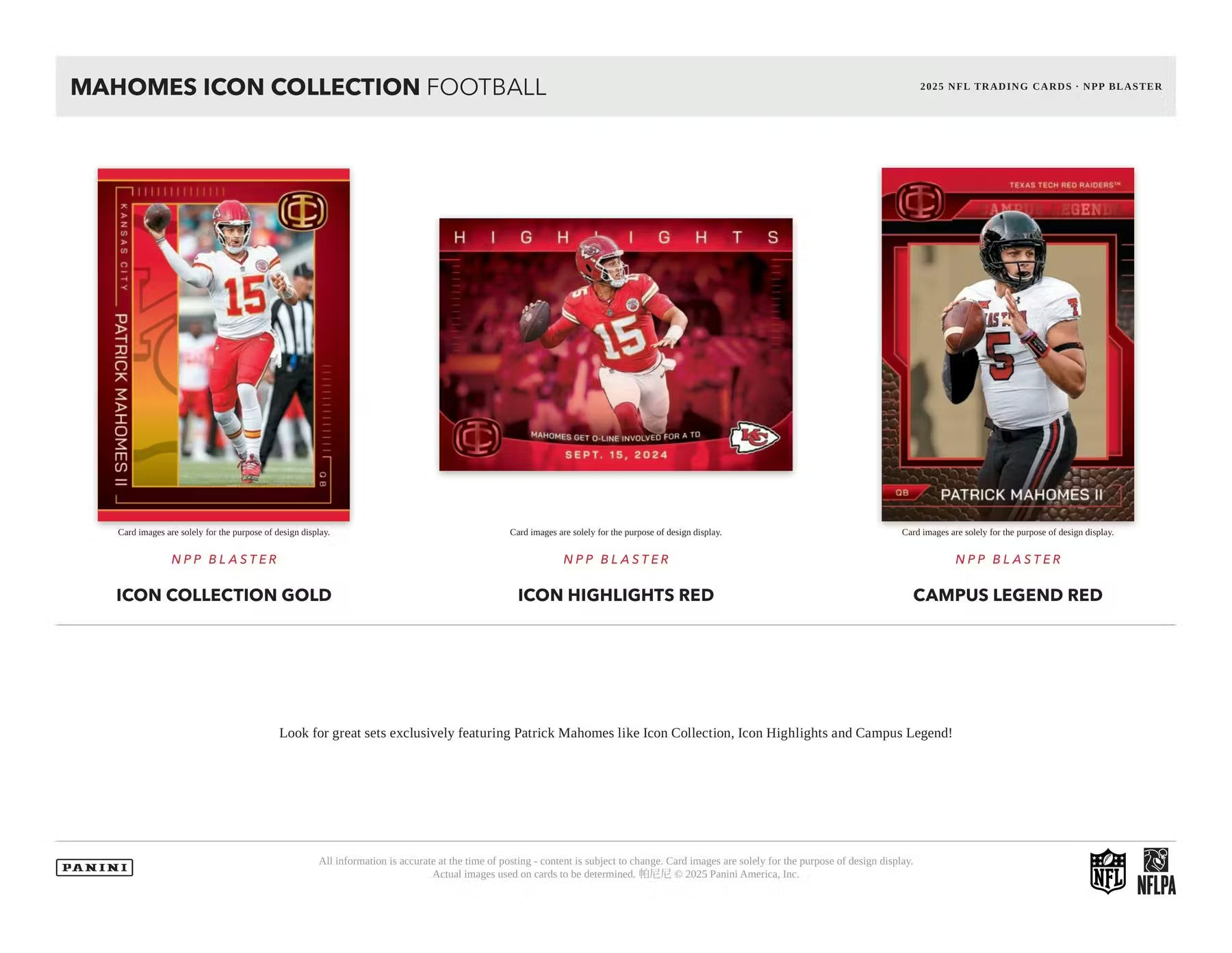 2025 Panini Patrick Mahomes II Icon Collection Football NFL Blaster Box