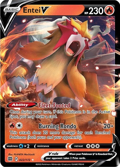 Sword & Shield Brilliant Stars - 022/172 Entei V Ultra Rare