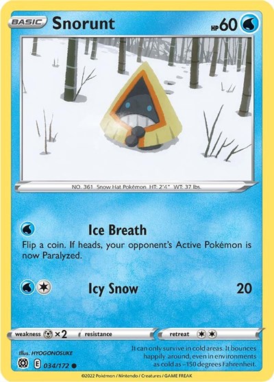 Sword & Shield Brilliant Stars - 034/172 Snorunt Common