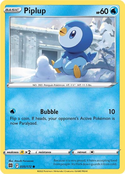 Sword & Shield Brilliant Stars - 035/172 Piplup Common