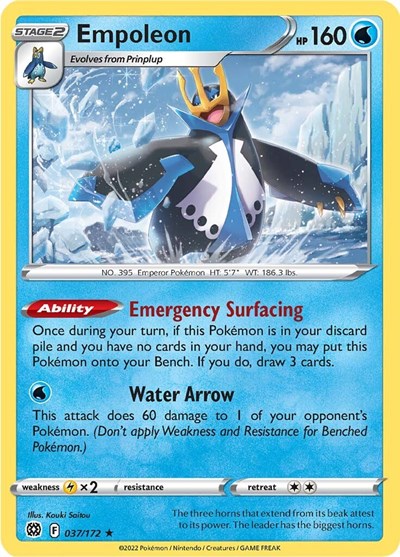 Sword & Shield Brilliant Stars - 037/172 Empoleon Holo Rare