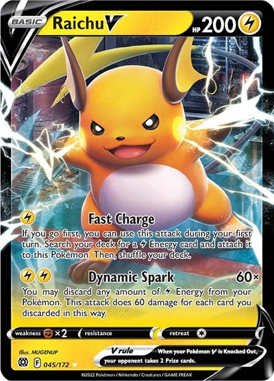 Sword & Shield Brilliant Stars - 045/172 Raichu V Ultra Rare