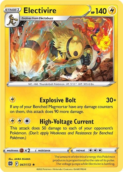 Sword & Shield Brilliant Stars - 047/172 Electivire Rare