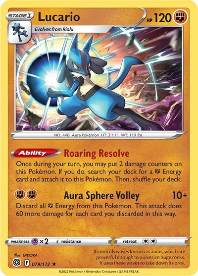 Sword & Shield Brilliant Stars - 079/172 Lucario Holo Rare