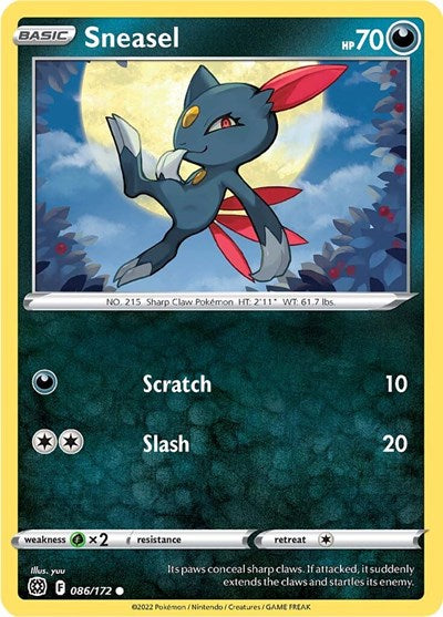 Sword & Shield Brilliant Stars - 086/172 Sneasel Common