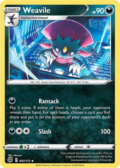 Sword & Shield Brilliant Stars - 087/172 Weavile Uncommon