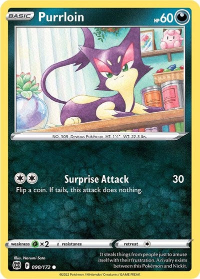 Sword & Shield Brilliant Stars - 090/172 Purrloin Common