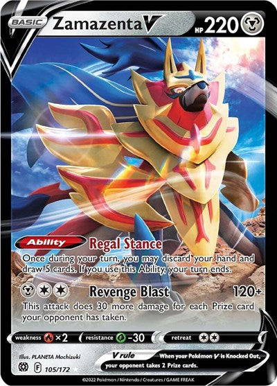 Sword & Shield Brilliant Stars - 105/172 Zamazenta V Ultra Rare