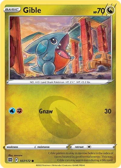 Sword & Shield Brilliant Stars - 107/172 Gible Common