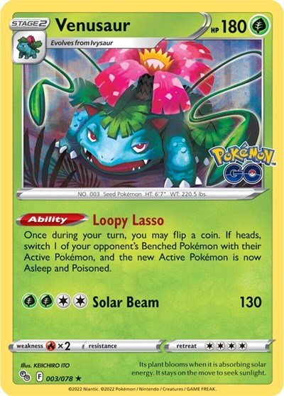 Pokemon GO - 003/078 Venusaur Holo Rare