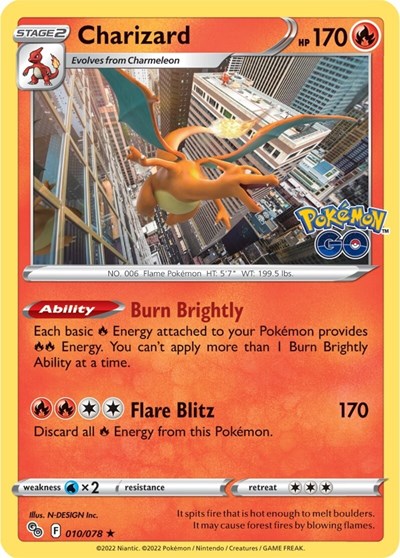 Pokemon GO - 010/078 Charizard Holo Rare