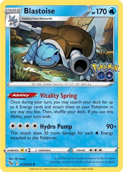 Pokemon GO - 017/078 Blastoise Holo Rare