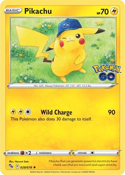 Pokemon GO - 028/078 Pikachu Holo Rare