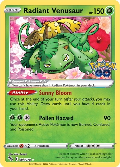 Pokemon GO - 004/078 Radiant Venusaur Radiant Rare