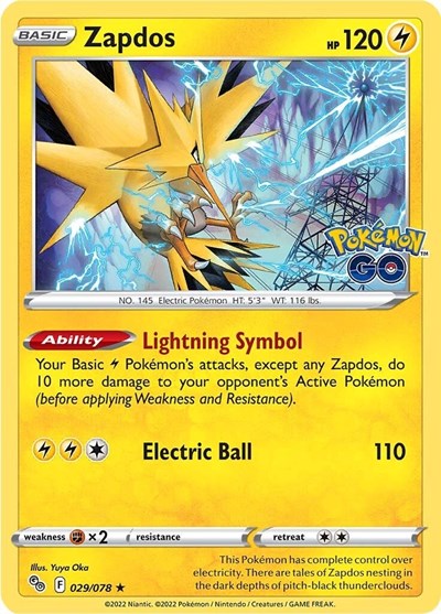 Pokemon GO - 029/078 Zapdos Holo Rare