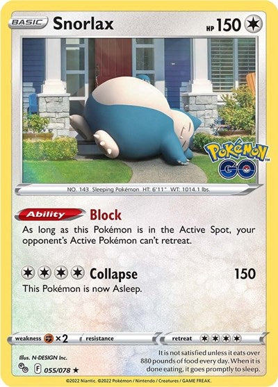 Pokemon GO - 055/078 Snorlax Holo Rare