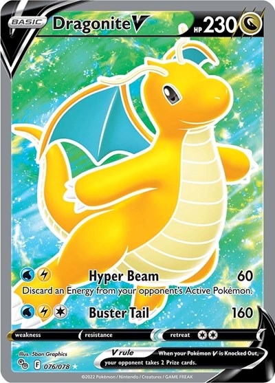 Pokemon GO - 076/078 Dragonite V (Full Art) Ultra Rare