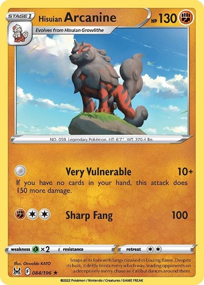 Sword & Shield Lost Origin - 084/196 Hisuian Arcanine Holo Rare