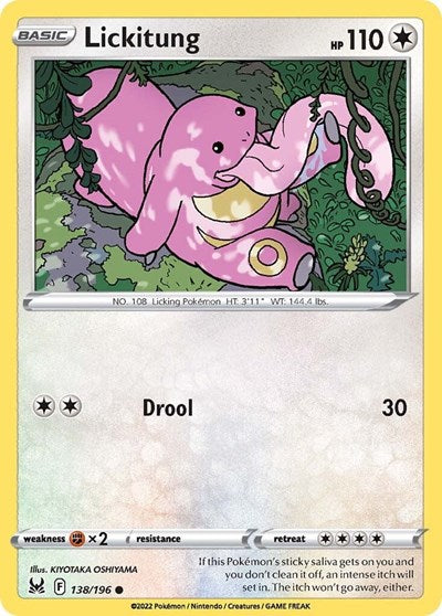 Sword & Shield Lost Origin - 138/196 Lickitung Common