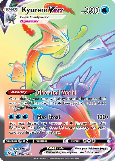 Sword & Shield Lost Origin - 197/196 Kyurem VMAX Secret Rare