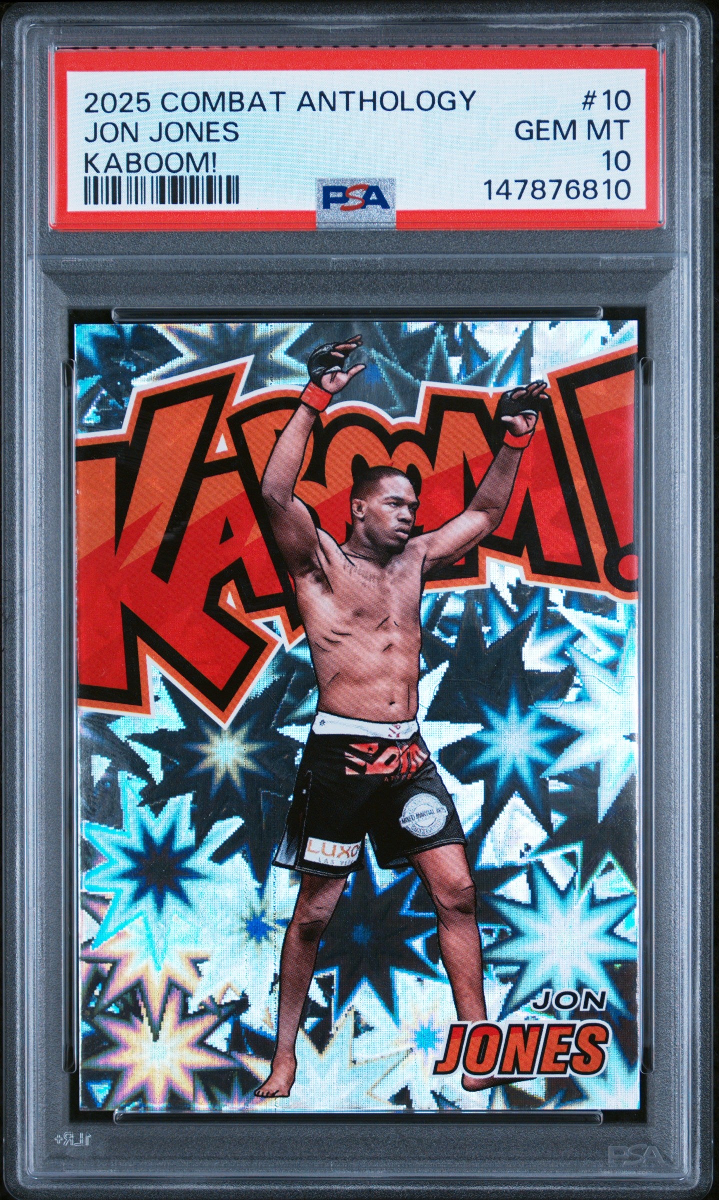 2025 Panini Jon Jones 10 Panini Combat Anthology Kaboom! PSA 10