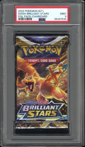 2022 Pokemon Int'L Sword & Shield Brilliant Stars Foil Pack Swsh Brilliant Stars Foil Pack-Charizard PSA 9