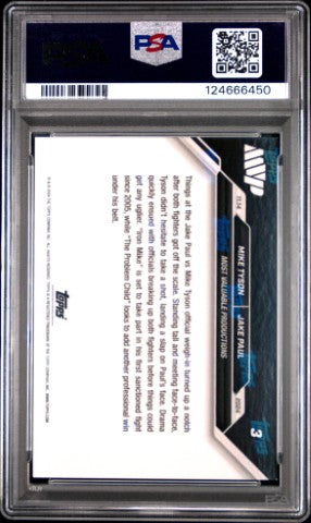 2024 Topps Now Boxing #3 Jake Paul/Mike Tyson PSA 10