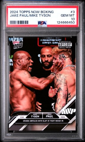 2024 Topps Now Boxing #3 Jake Paul/Mike Tyson PSA 10