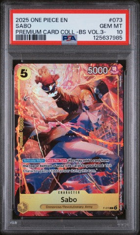 2025 One Piece Premium Card Collection -Best Selection Vol.3- #073 Sabo PSA 10