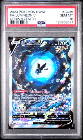 2023 Pokemon Sword And Shield Crown Zenith #GG39 Fa/Lumineon V Crown Zenith PSA 10