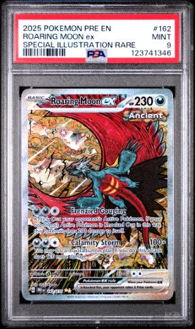 2025 Pokemon Pre En-Prismatic Evolutions #162 Roaring Moon Ex Special Illustration Rare PSA 9