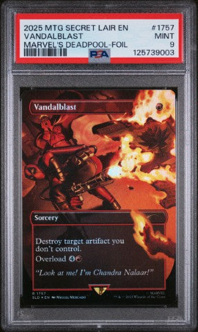 2025 Magic The Gathering Secret Lair Drop #1757 Vandalblast Marvel'S Deadpool-Foil PSA 9