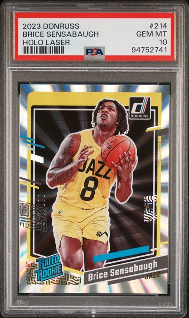 2023 Panini NBA Donruss - Brice Sensabaugh Holo Laser #214 (#'d 027/149) PSA 10