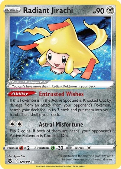 Sword & Shield Silver Tempest - 120/195 Radiant Jirachi Radiant Rare