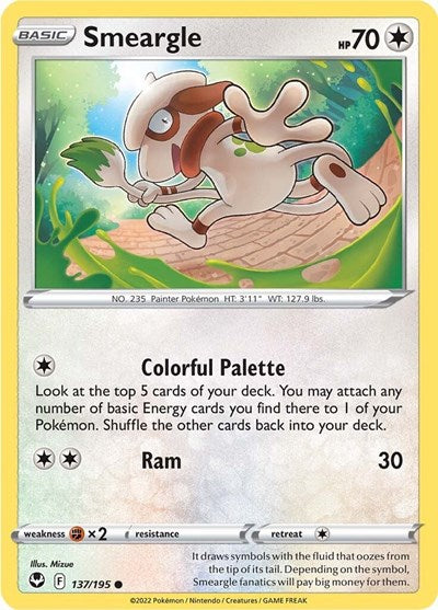 Sword & Shield Silver Tempest - 137/195 Smeargle Common