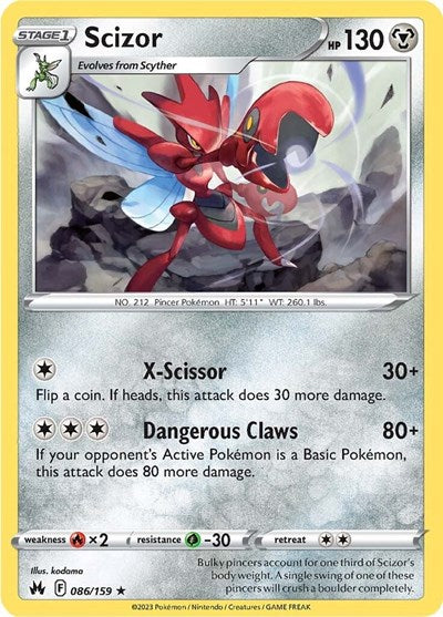 Crown Zenith - 086/159 Scizor Rare